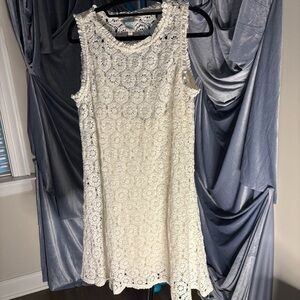 Sundance Cream Sleeveless lace dress size medium